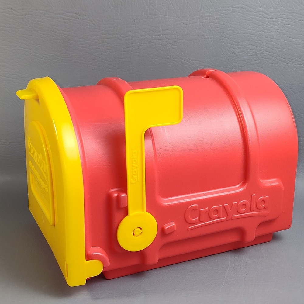 Crayola Vintage Plastic Mailbox Toy With Flag Crayon Play Pretend Toy Kids Red‎